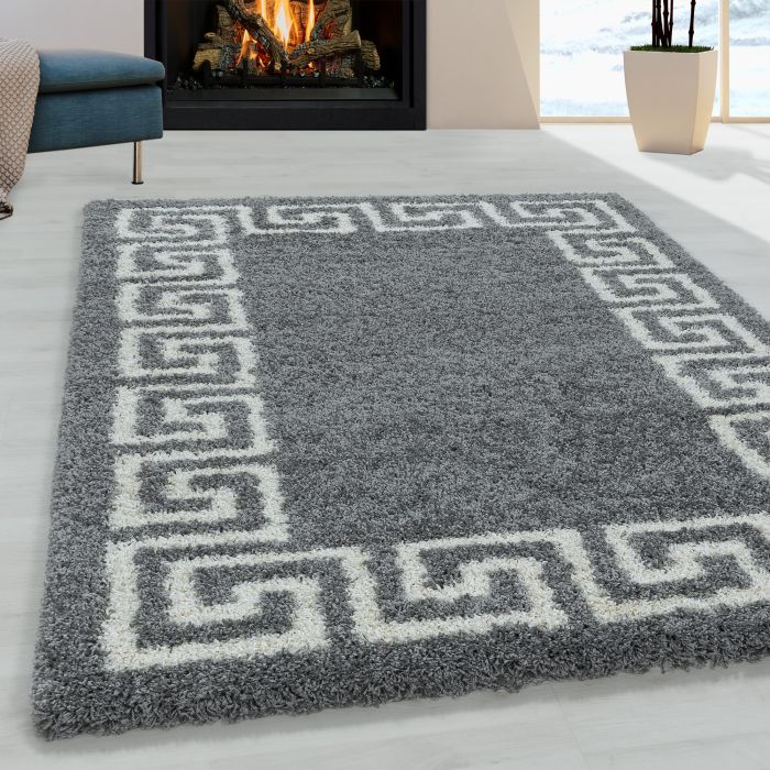 Hera Shaggy vloerkleed hoogpolig loper 80x250cm grijs