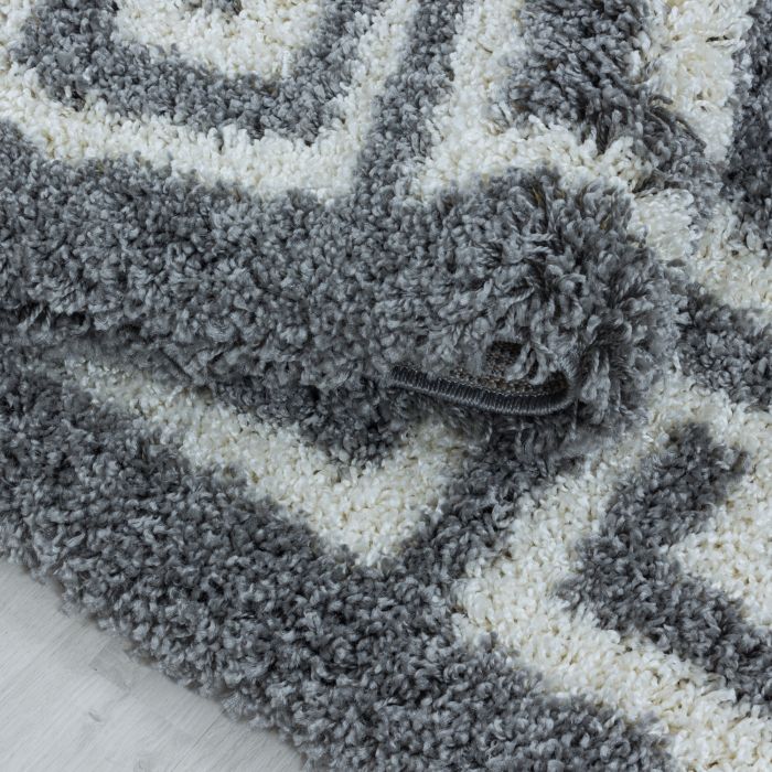 Hera Shaggy vloerkleed hoogpolig loper 80x250cm grijs