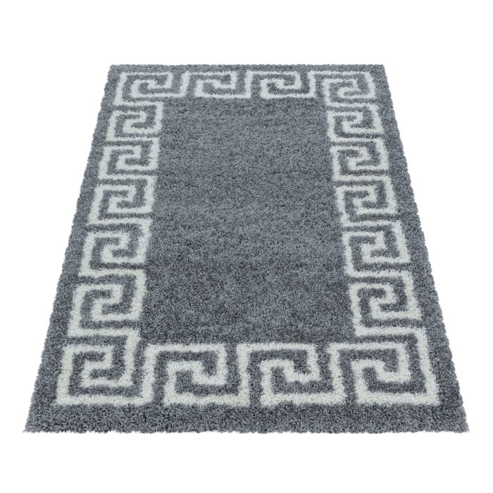 Hera Shaggy vloerkleed hoogpolig loper 80x250cm grijs