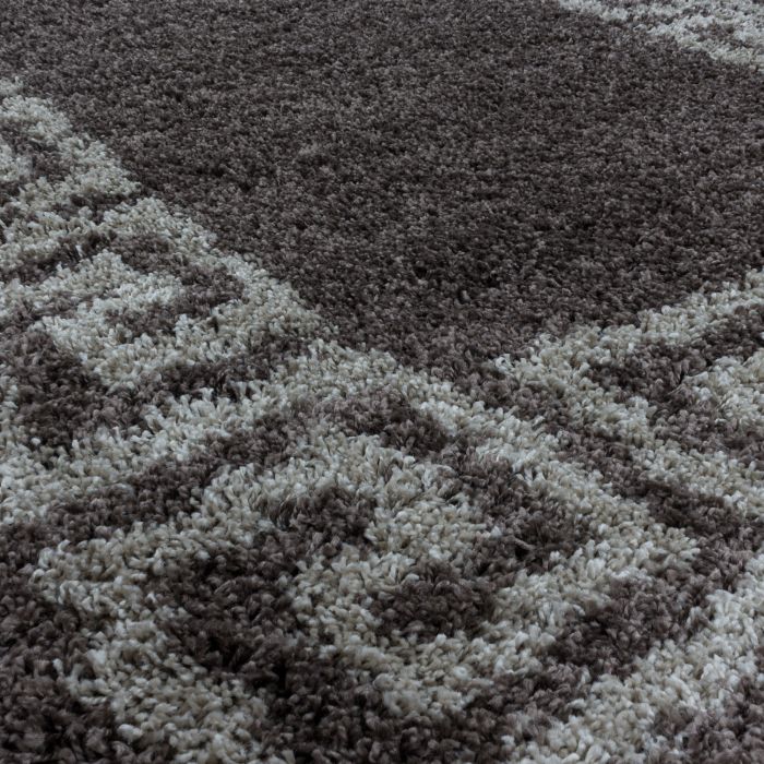 Hera Shaggy vloerkleed hoogpolig rechthoek 140x200cm taupe