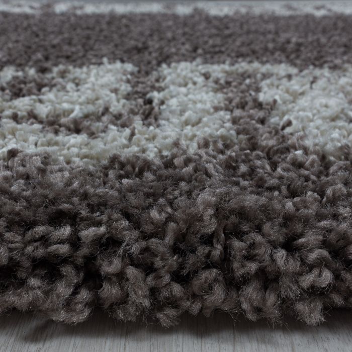 Hera Shaggy vloerkleed hoogpolig rechthoek 140x200cm taupe