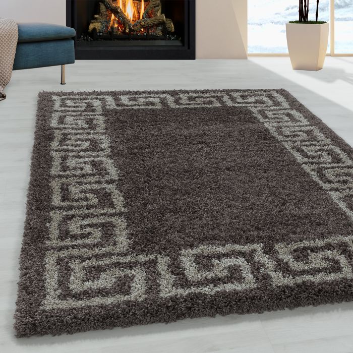 Hera Shaggy vloerkleed hoogpolig rechthoek 140x200cm taupe