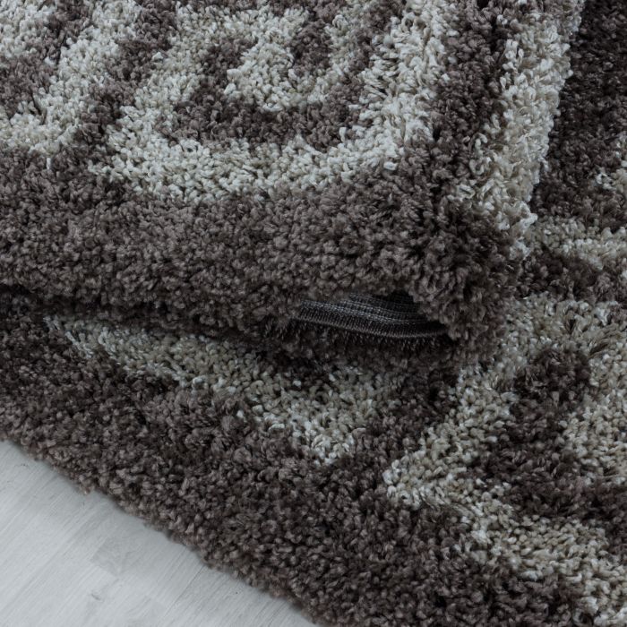 Hera Shaggy vloerkleed hoogpolig rechthoek 280x370cm taupe
