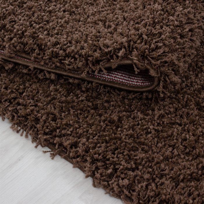 Life Shaggy vloerkleed hoogpolig loper 80x250cm bruin