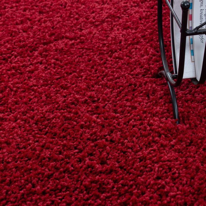 Life Shaggy vloerkleed hoogpolig rond Ø 80cm rood