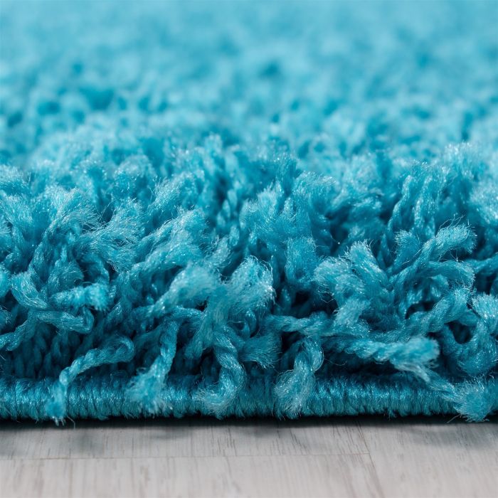 Life Shaggy vloerkleed hoogpolig rond Ø 80cm turquoise