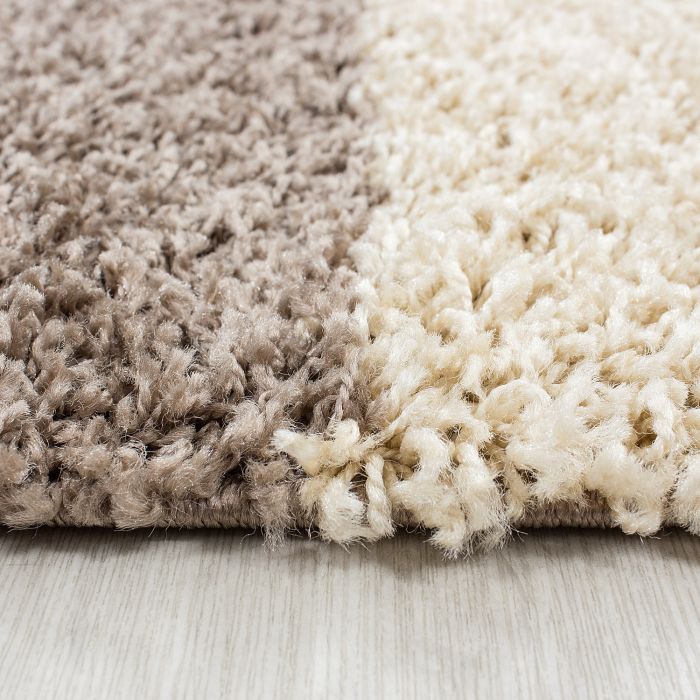 Life Shaggy Blok vloerkleed hoogpolig rechthoek 120x170cm mokka