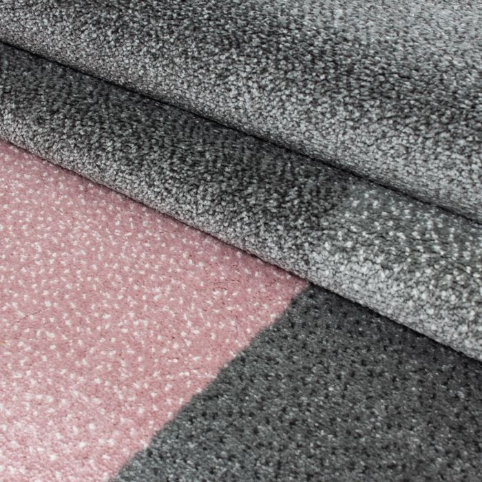 Lucca Blok vloerkleed laagpolig rechthoek 80x150cm roze
