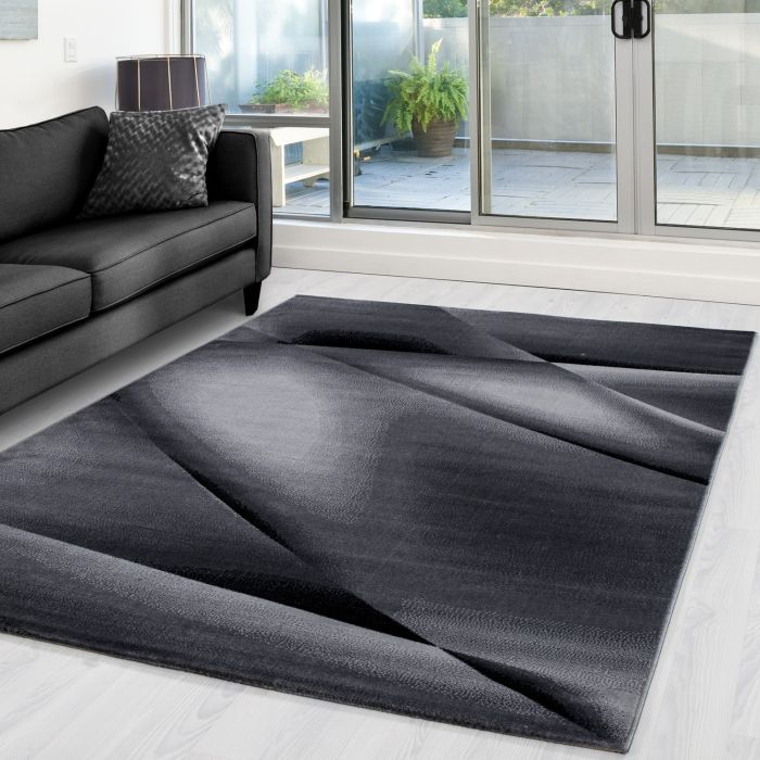 Miami Hios vloerkleed laagpolig rechthoek 200x290cm zwart
