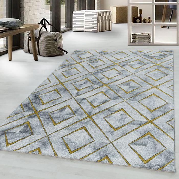 Naxos Rhamnous W vloerkleed laagpolig rechthoek 120x170cm goud
