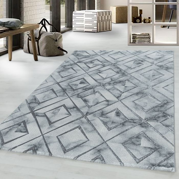 Naxos Rhamnous W vloerkleed laagpolig rechthoek 120x170cm zilverkleur