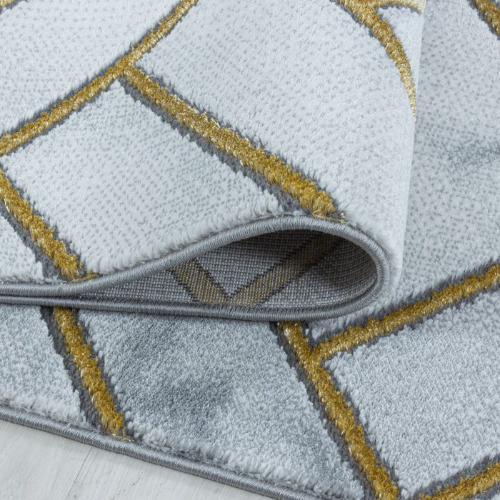 Naxos Parallel W vloerkleed laagpolig rechthoek 240x340cm goud