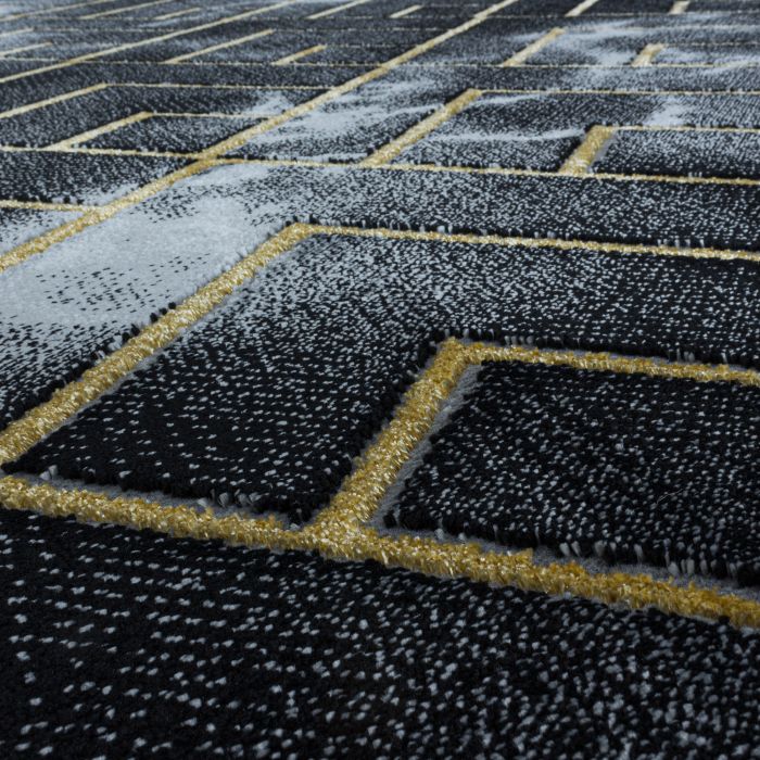 Naxos Parallel B vloerkleed laagpolig rechthoek 200x290cm goud