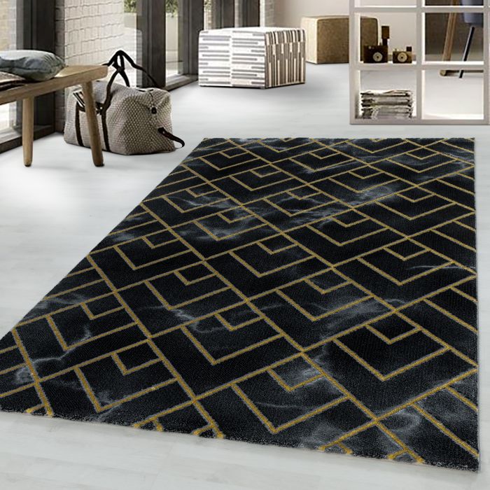 Naxos Parallel B vloerkleed laagpolig rechthoek 200x290cm goud
