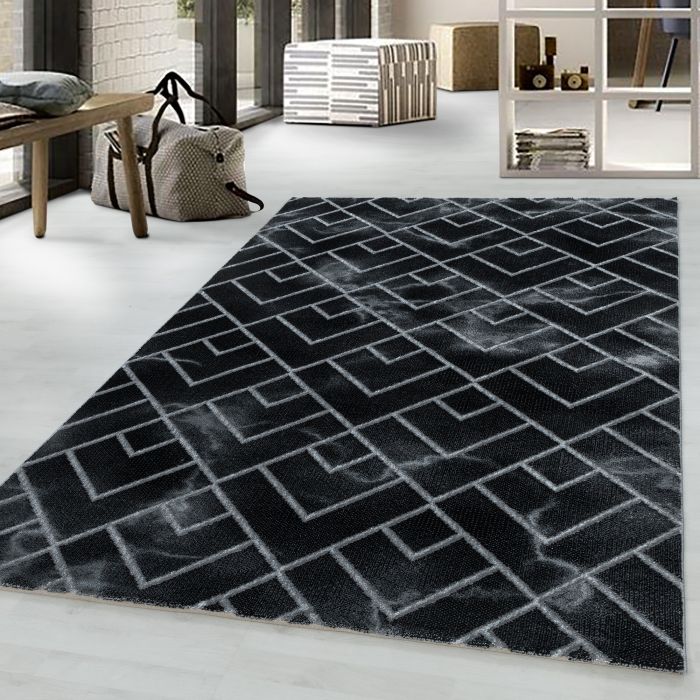 Naxos Parallel B vloerkleed laagpolig rechthoek 80x150cm zilverkleur