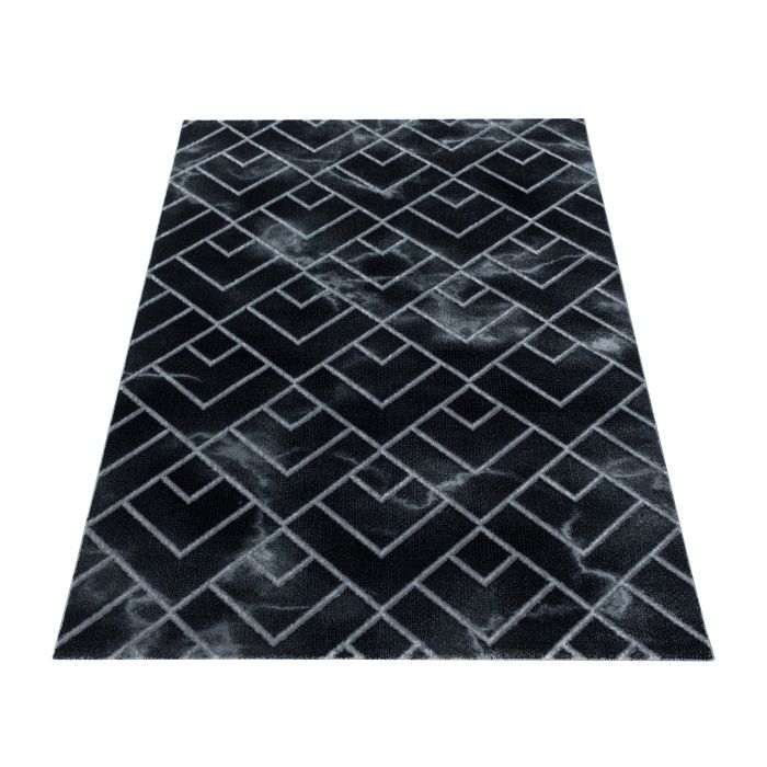 Naxos Parallel B vloerkleed laagpolig loper 80x250cm zilverkleur