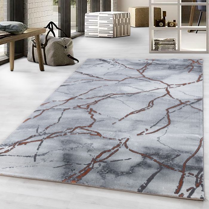Naxos Marmer vloerkleed laagpolig rechthoek 200x290cm bronskleur