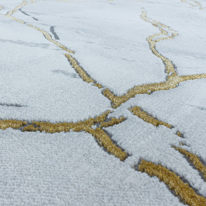 Naxos Marmer vloerkleed laagpolig rechthoek 80x150cm goud