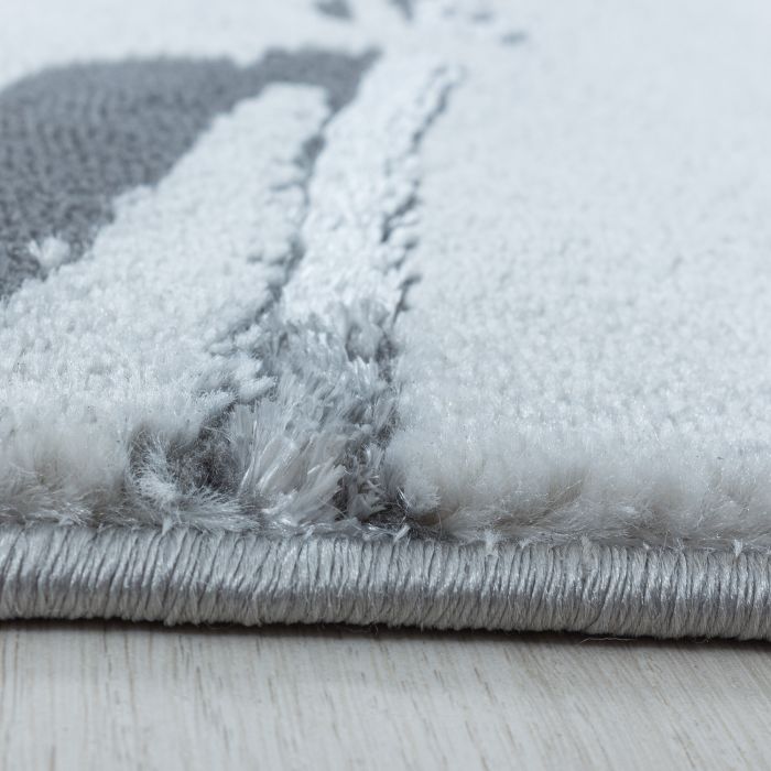 Naxos Marmer vloerkleed laagpolig rechthoek 120x170cm zilverkleur
