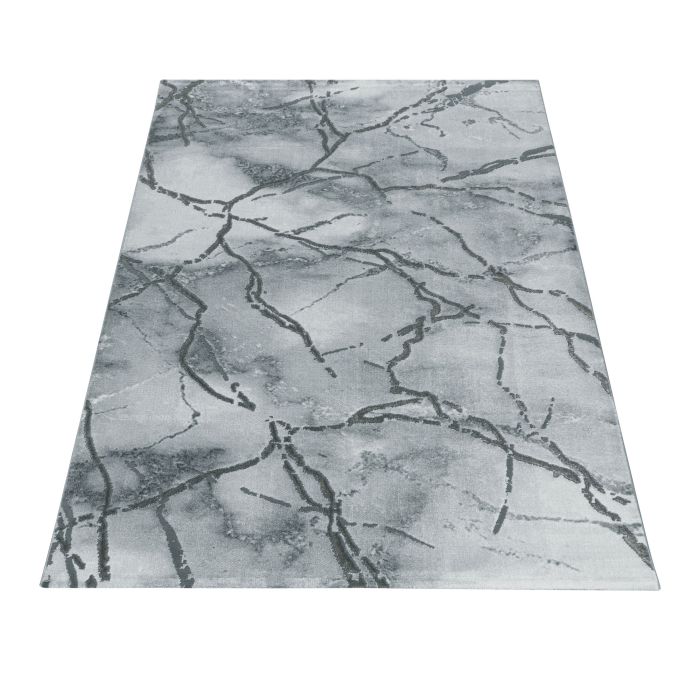Naxos Marmer vloerkleed laagpolig rechthoek 120x170cm zilverkleur