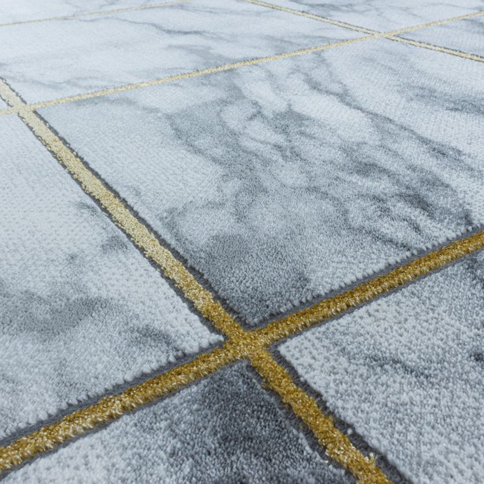 Naxos Tegel vloerkleed laagpolig rechthoek 160x230cm goud