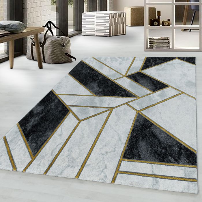 Naxos Kera vloerkleed laagpolig rechthoek 200x290cm goud