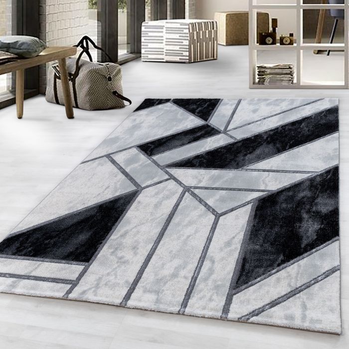 Naxos Kera vloerkleed laagpolig rechthoek 120x170cm zilverkleur