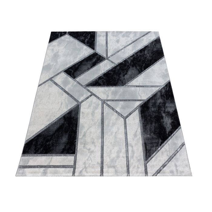 Naxos Kera vloerkleed laagpolig rechthoek 120x170cm zilverkleur