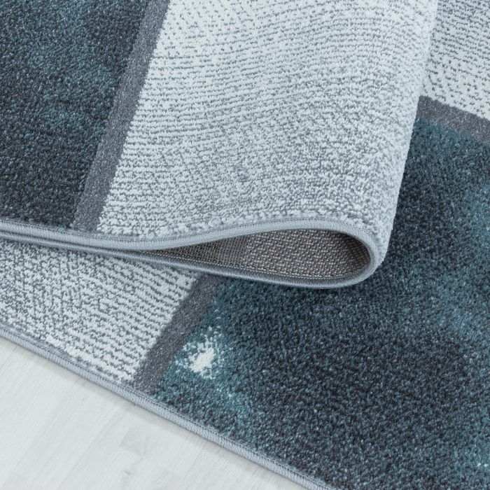 Ottawa Blok vloerkleed laagpolig rechthoek 140x200cm blauw