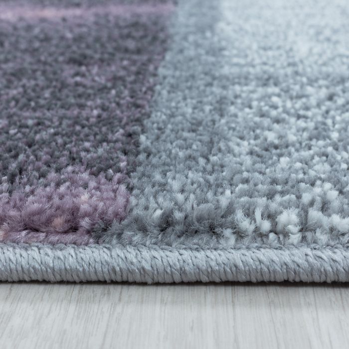 Ottawa Blok vloerkleed laagpolig loper 80x250cm lila
