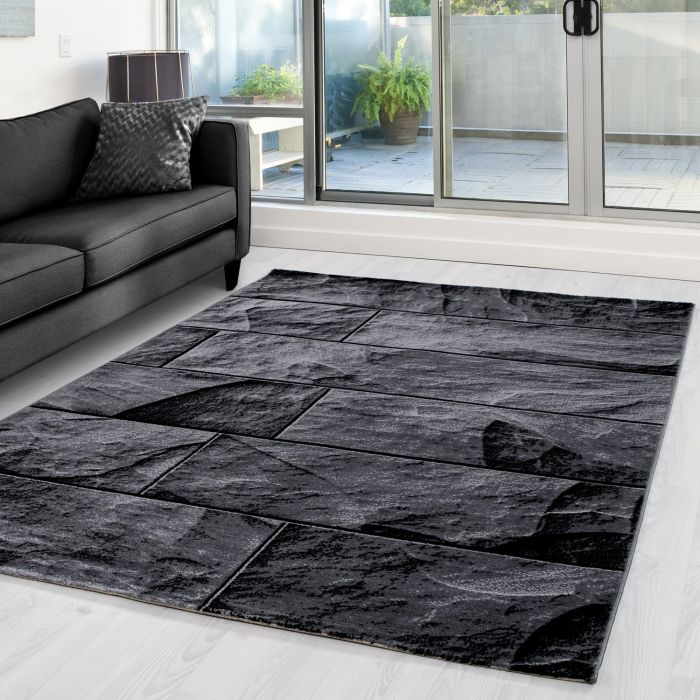 Parma Oltu vloerkleed laagpolig rechthoek 120x170cm zwart