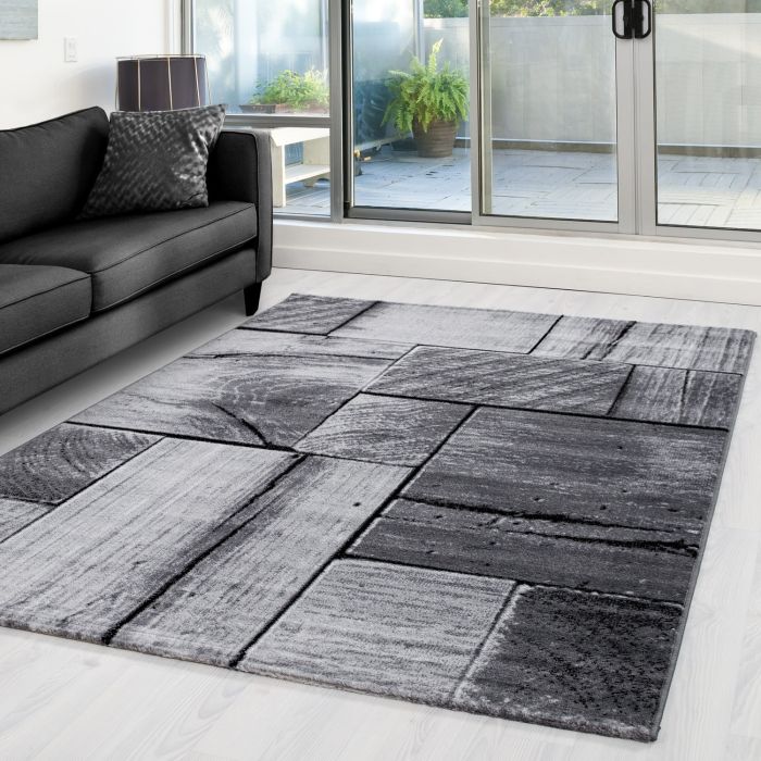 Parma Lami vloerkleed laagpolig rechthoek 80x150cm zwart