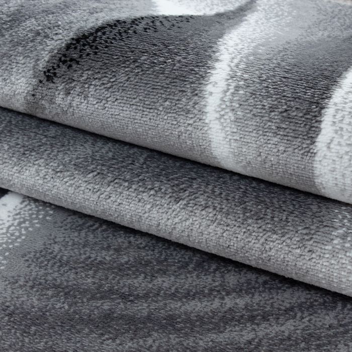 Parma Saty vloerkleed laagpolig rechthoek 80x150cm zwart