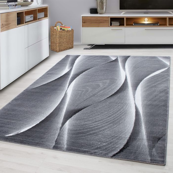 Parma Saty vloerkleed laagpolig rechthoek 80x150cm zwart