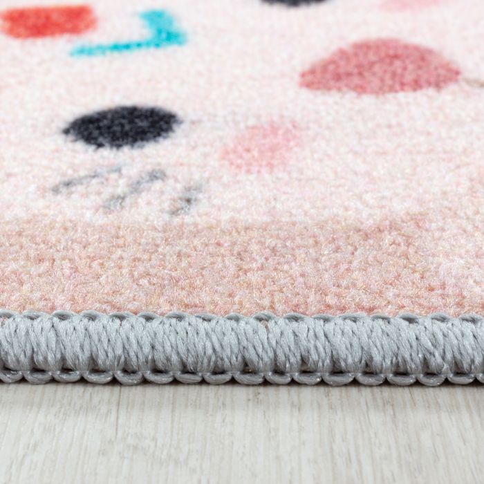 Play Hinkelen met Dieren antislip kinderkamer speelkleed lussenpolig rechthoek 140x200cm grijs
