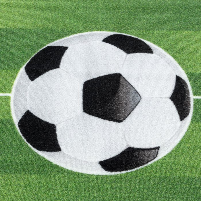 Play Voetbalveld antislip kinderkamer speelkleed lussenpolig rechthoek 100x150cm groen
