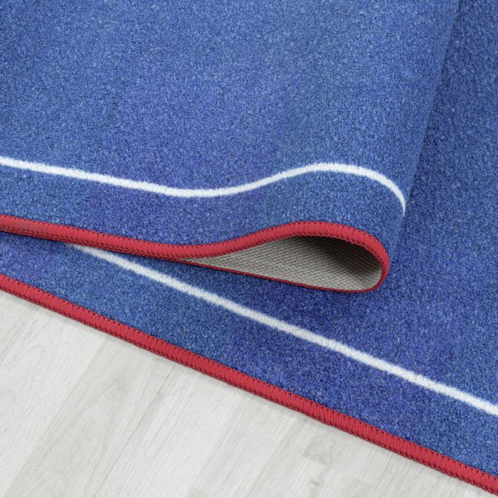Play Voetbalveld Nederland antislip kinderkamer speelkleed lussenpolig rechthoek 140x200cm wit