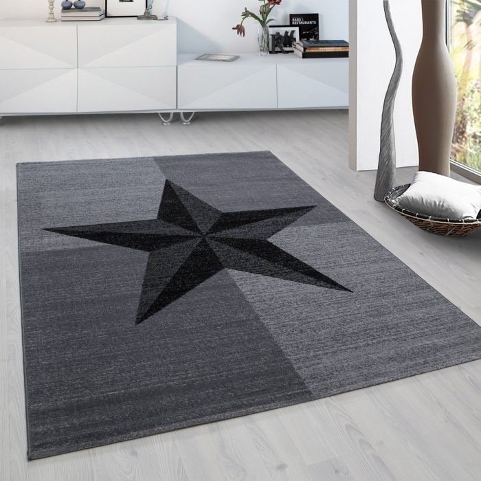 Plus Ster vloerkleed laagpolig rechthoek 160x230cm grijs