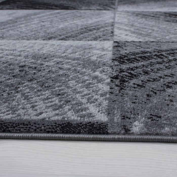 Plus Blok vloerkleed laagpolig loper 80x300cm zwart