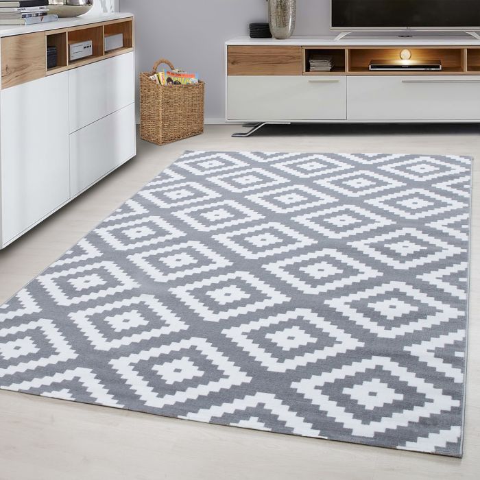 Plus Rhombus vloerkleed laagpolig rechthoek 160x230cm grijs