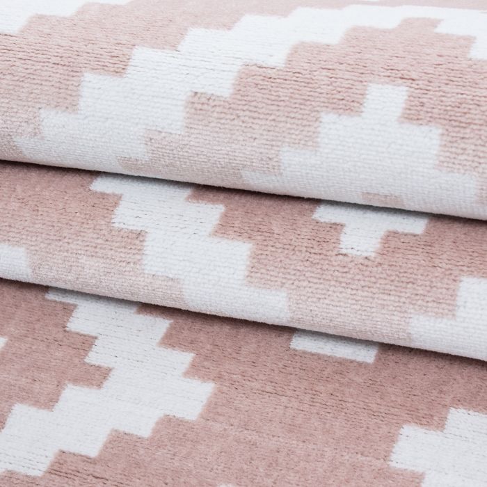 Plus Rhombus vloerkleed laagpolig rechthoek 160x230cm roze