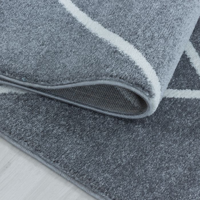 Rio Diago vloerkleed hoogpolig rechthoek 200x290cm zilverkleur