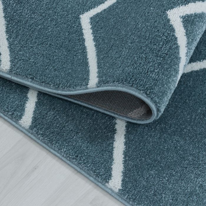 Rio Zigzag vloerkleed hoogpolig rechthoek 160x230cm blauw