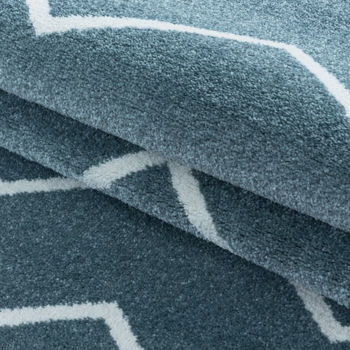 Rio Zigzag vloerkleed hoogpolig rechthoek 240x340cm blauw