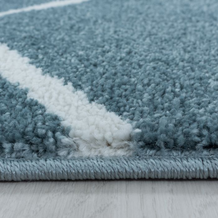 Rio Zigzag vloerkleed hoogpolig rechthoek 240x340cm blauw