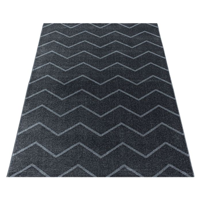 Rio Zigzag vloerkleed hoogpolig rechthoek 80x150cm grijs