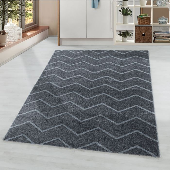 Rio Zigzag vloerkleed hoogpolig rechthoek 200x290cm grijs