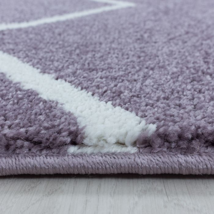 Rio Zigzag vloerkleed hoogpolig rechthoek 80x150cm lila