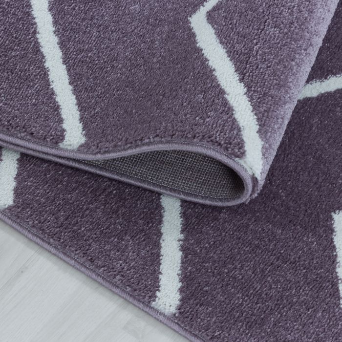 Rio Zigzag vloerkleed hoogpolig rechthoek 80x150cm lila
