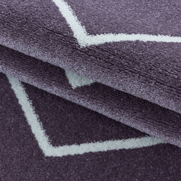 Rio Zigzag vloerkleed hoogpolig rechthoek 80x150cm lila